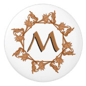 Dragerpullen - Leafy Circle en Initiaal Keramische Knop (Voorkant)