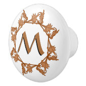 Dragerpullen - Leafy Circle en Initiaal Keramische Knop (Rechts)