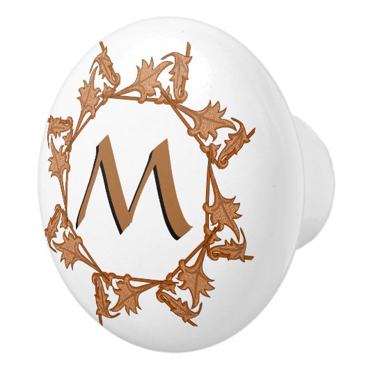 Dragerpullen - Leafy Circle en Initiaal Keramische Knop (Rechts)