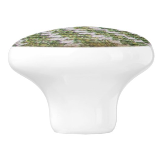 Dragerpullen - White Spiral on Green Keramische Knop (Zijkant)