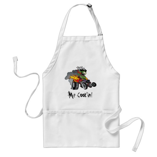 Dragger "Ik cook'in!" Apron Standaard Schort (Voorkant)