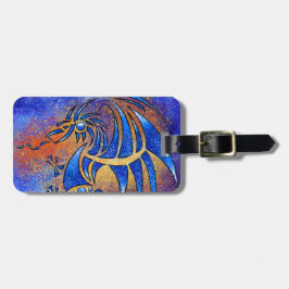 Dragissous V1 - blauwe draak Bagagelabel