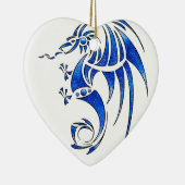 Dragissous V1 - blauwe draak Keramisch Ornament (Rechts)