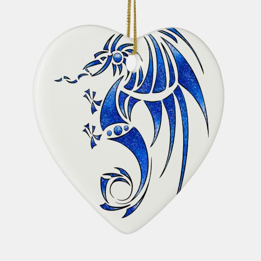 Dragissous V1 - blauwe draak Keramisch Ornament (Rechts)