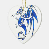 Dragissous V1 - blauwe draak Keramisch Ornament (Links)