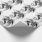 Dragissous V1 - zwarte draak Cadeaupapier (Hoek)