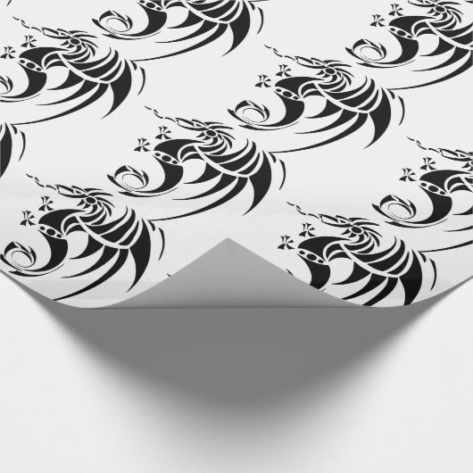 Dragissous V1 - zwarte draak Cadeaupapier (Hoek)