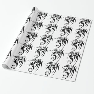 Dragissous V1 - zwarte draak Cadeaupapier