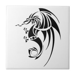 Dragissous V1 - zwarte draak Tegeltje