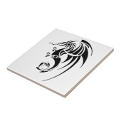 Dragissous V1 - zwarte draak Tegeltje (Zijkant)