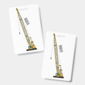 Dragline graafmachine cartoon illustratie badge (Voor- en achterkant)