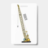 Dragline graafmachine cartoon illustratie badge (Achterkant)