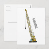 Dragline graafmachine cartoon illustratie briefkaart (Voorkant / Achterkant)