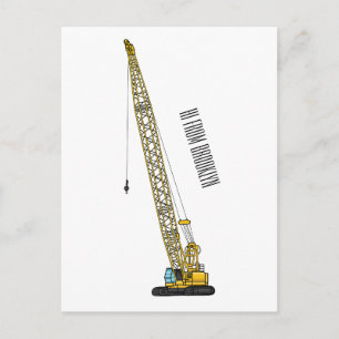 Dragline graafmachine cartoon illustratie briefkaart