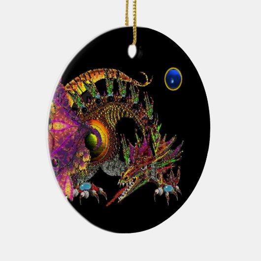 DRAGO Blue Sapphire Monogram Keramisch Ornament (Rechts)