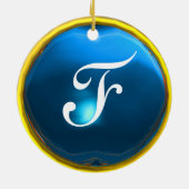 DRAGO Blue Sapphire Monogram Keramisch Ornament (Achterkant)