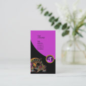 DRAGO/DRAGON GEMSTONE MONOGRAM zwart paars violet Visitekaartje (Staand voorkant)