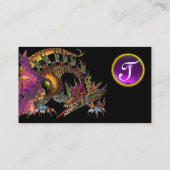 DRAGO/DRAGON GEMSTONE MONOGRAM zwart paars violet Visitekaartje (Achterkant)