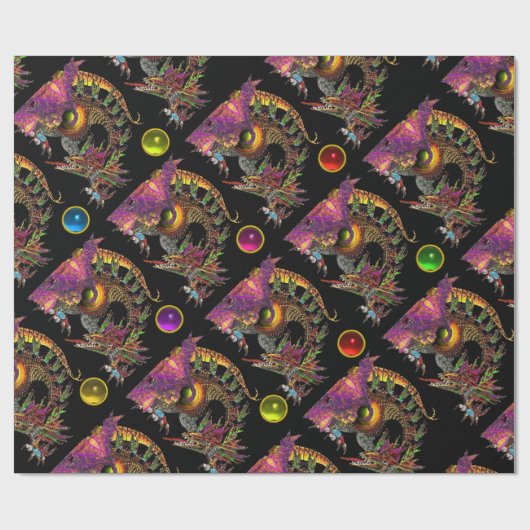 DRAGO- EN KLEURSTONNEN CADEAUPAPIER (Vlak)