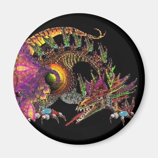 DRAGO / FANTASIE DRAGON Zwart Magneet (Voorkant)