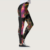 DRAGO Fantasy Dragon in Gold Black Pink Paars Leggings (Rechts)