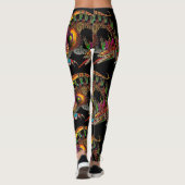 DRAGO Fantasy Dragon in Gold Black Pink Paars Leggings (Achterkant)
