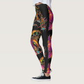 DRAGO Fantasy Dragon in Gold Black Pink Paars Leggings (Links)