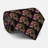 DRAGO / FANTASY DRAGON IN GOLD PAARS EN ZWART STROPDAS (Opgerold)