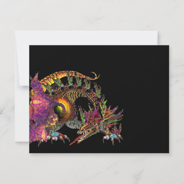 DRAGO / FANTASY DRAGON IN GOLD PINK PAARSE ZWART (Voorkant)