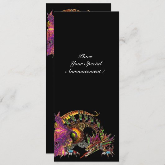 DRAGO / FANTASY DRAGON IN GOLD PINK PAARSE ZWART AANKONDIGING (Voorkant / Achterkant)