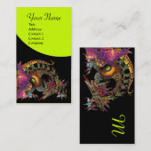 DRAGO Fantasy Dragon Monogram zwart paars geel Visitekaartje (Voorkant / Achterkant)