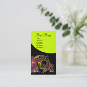 DRAGO Fantasy Dragon Monogram zwart paars geel Visitekaartje (Staand voorkant)