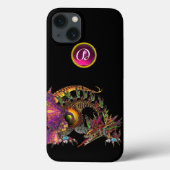 DRAGO, FANTASY DRAGON, PINK PAARSE GEMSTONE MONOGR Case-Mate iPhone CASE (Achterkant)