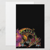 DRAGO / FANTASY GOLD DRAGON IN PAARS EN ZWART BRIEFPAPIER (Voorkant / Achterkant)