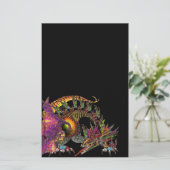 DRAGO / FANTASY GOLD DRAGON IN PAARS EN ZWART BRIEFPAPIER (Staand voorkant)