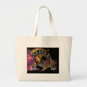 DRAGO / FANTASY GOLD DRAGON IN PAARS EN ZWART GROTE TOTE BAG (Voorkant)