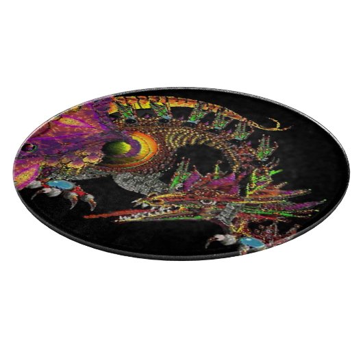 DRAGO / FANTASY GOLD DRAGON IN PAARS EN ZWART SNIJPLANK (Hoek)