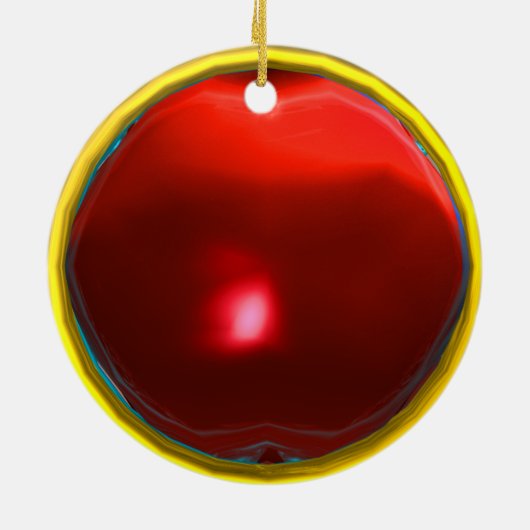 DRAGO, FANTASY GOLD DRAGON IN PAARSE ZWART, Red Ru Keramisch Ornament (Achterkant)