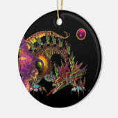 DRAGO Fantasy Gold Dragon, Roze Amethyst Monogram Keramisch Ornament (Links)