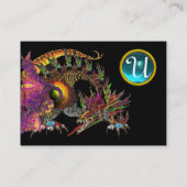 DRAGO GEM STONE MONOGRAM black blue aquamarine Visitekaartje (Achterkant)