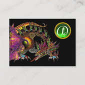 DRAGO GEM STONE MONOGRAM Black green emerald Visitekaartje (Achterkant)