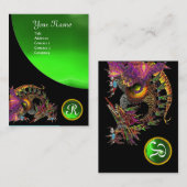 DRAGO GEM STONE MONOGRAM Black green emerald Visitekaartje (Voorkant / Achterkant)