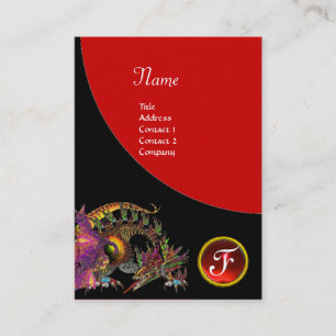 DRAGO GEM STONE MONOGRAM black paars violet ruby Visitekaartje