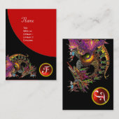 DRAGO GEM STONE MONOGRAM black paars violet ruby Visitekaartje (Voorkant / Achterkant)