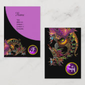 DRAGO GEM STONE MONOGRAM black paars violet Visitekaartje (Voorkant / Achterkant)