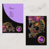 DRAGO GEM STONE MONOGRAM black paars violet Visitekaartje (Voorkant / Achterkant)