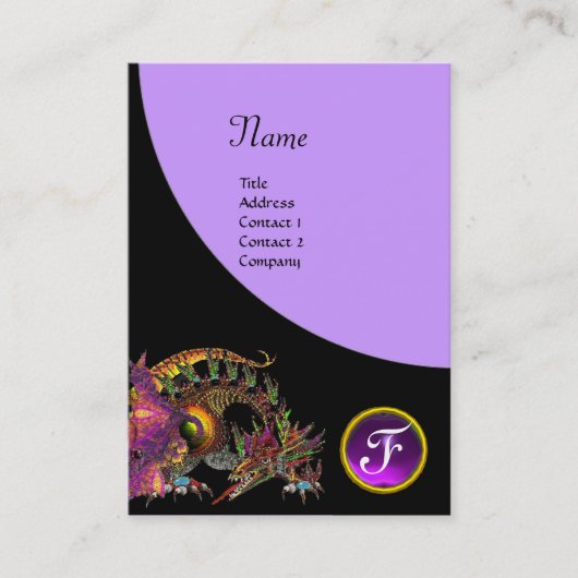 DRAGO GEM STONE MONOGRAM black paars violet Visitekaartje (Voorkant)
