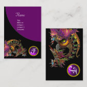 DRAGO GEM STONE MONOGRAM black paars violet Visitekaartje (Voorkant / Achterkant)