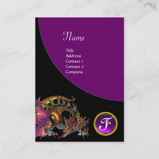 DRAGO GEM STONE MONOGRAM black paars violet Visitekaartje (Voorkant)