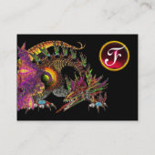 DRAGO GEM STONE MONOGRAM Black Red burgundy Visitekaartje (Achterkant)